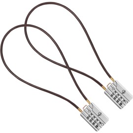 SISAV 2 Pack Long 50cm Cable Lock with 4 Digit Combination Lock Resettable Security Cable for Luggage, Suitcase, Weapon, Helmets - Silver Colour