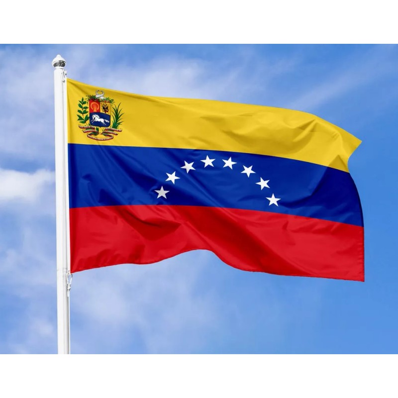 Bandera Pais Venezuela 1.5m X 90cm Resistente Exterio Escudo