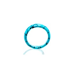 LTC Designs Genuine Turquoise-colored Howlite Gemstone Banded Ring, Ring Size: 5.5, For Women, Men, and Friends