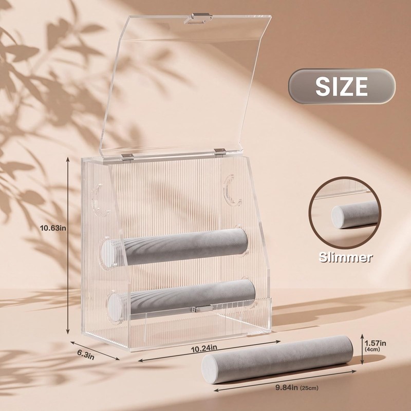 Acrylic Bracelet Holder, 3 Tier Velvet Rod Organizers and Storage