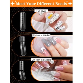 EBANKU Dual Form Kit, 192PCS Poly Gel Forms for French Nails, Full Cover Nail Mold Tips Acrylic Nail Extension with 96PCS Nail Forms Stickers Nail Clips Gel Brush Nail File