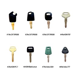 16 Construction Ignition/Heavy Equipment Key Set Compatible with Volvo Caterpillar Komatsu John Deere JCB Case