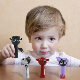 Kouipoie Sprunki Toy Figure Set, Colourful Sprunki Action Figures for Children and Adults, Gamer and Decoration, Ideal for Christmas and Birthdays (E-12 Pieces)