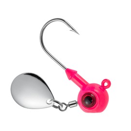 Dr.Fish 10 Pack Underspin Jigs Heads Freshwater Swimbait Ball Jig Bass Walleye Fishing Hooks Colorado Spinner Blade Flat Bottom Stand up 3/16oz