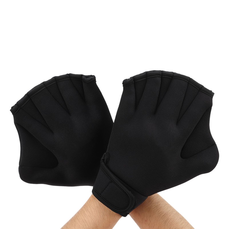 2Pcs Swimming Webbed Gloves Open Fingers Adjustable Swimming Training Gloves