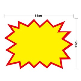 Sale Price Tags Empty Star Shape Sales Signs Sale Flea Market Price Tags Explosion Shape Price Labels Price Display Sign for Supermarkets 16 x 12 cm Pack of 60