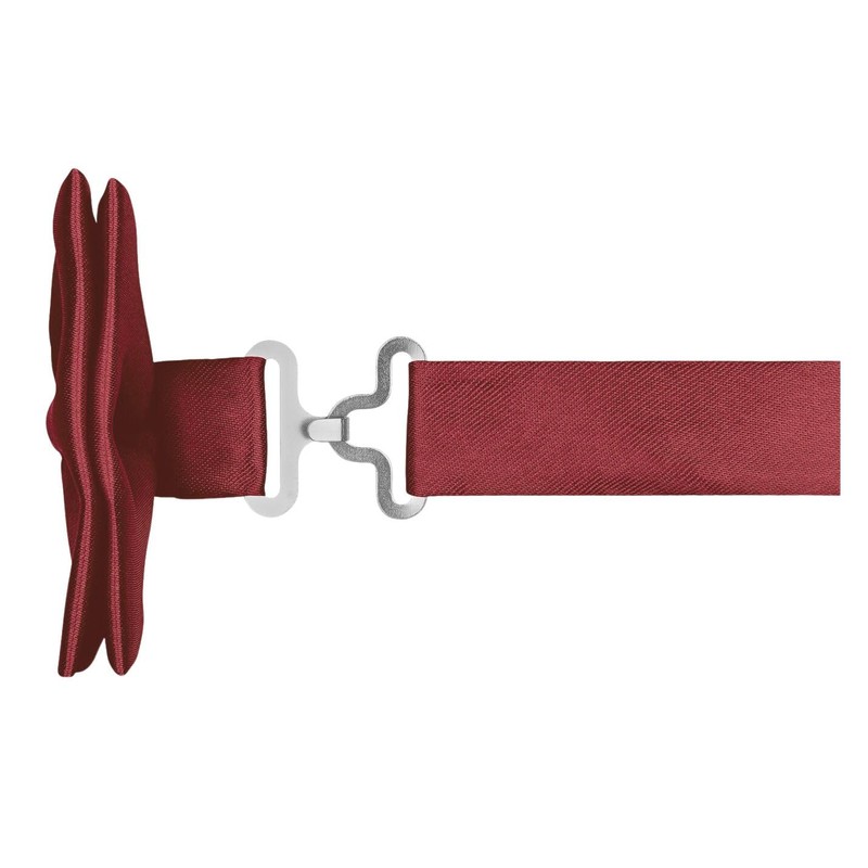 BomGuard Mens Bow Tie with Pocket Square - Dark Red