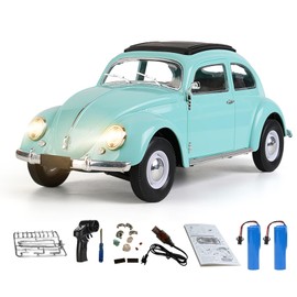 Hylukon Remote Control Car, 1:16 Scale Classic Model Toys Car for Kids, 4CH Full Scale Toy Rear Wheel Drive LED High Beam 1950 Model Toys, Birthday for Boys Girls