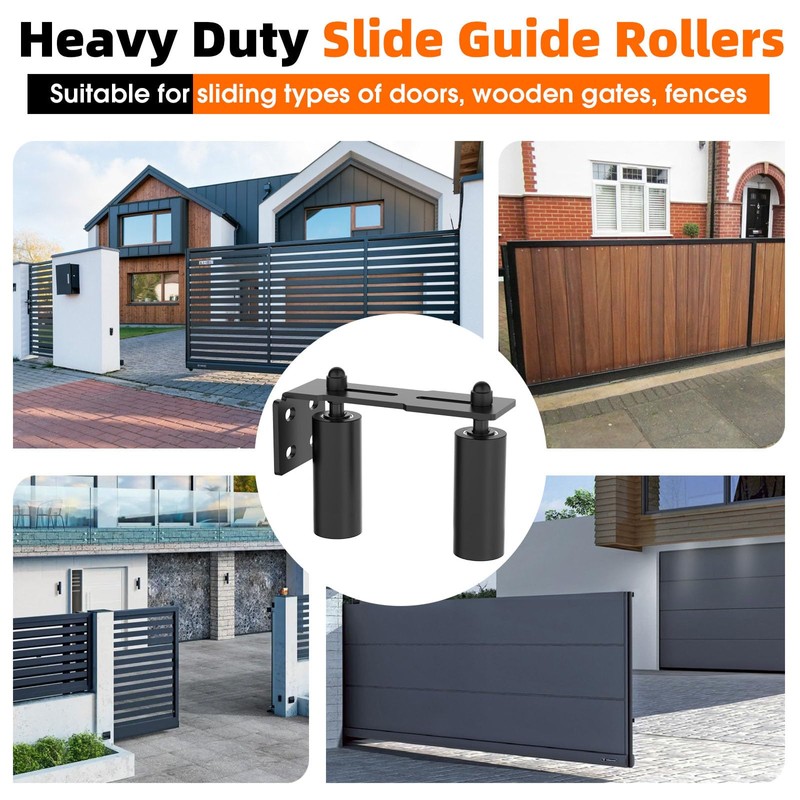 MeBantoo Heavy Duty Sliding Gate Guide Roller Hardware Kit, 6"