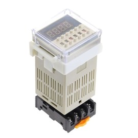 GUMMMY 1Pcs DH48S-S Programmable Double Time Delay Relay Socket Base Voltage DC12V DC24V AC110 AC220V (Size : AC220V)