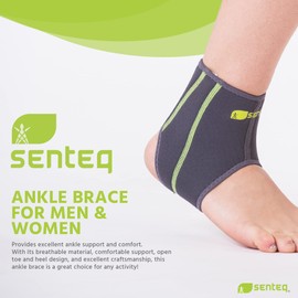 SENTEQ Ankle Brace for Men & Women- Compression Support for Sprained Ankles and Plantar Fasciitis, Elastic Neoprene Slim Sleeve for Jogging and Running, Ankle Stabilizer and Support for Walkers (2XL)