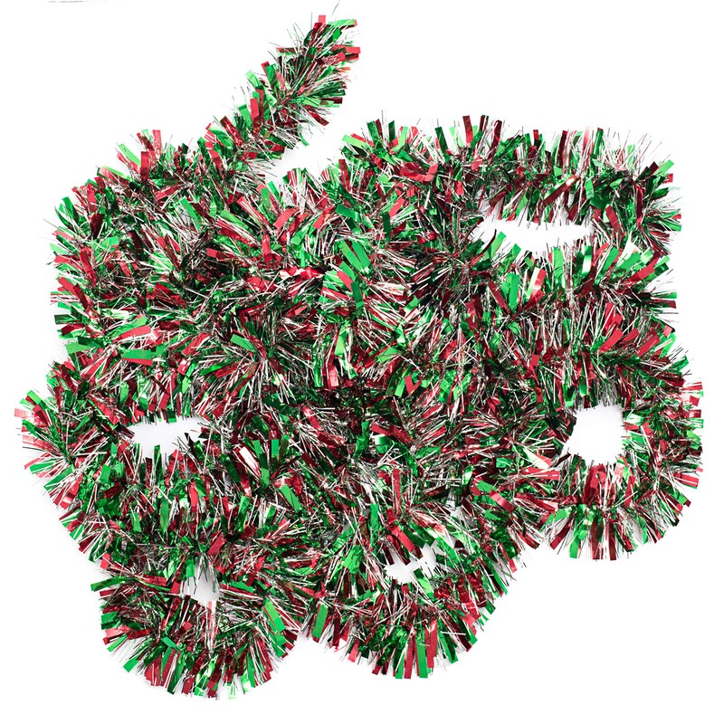 Anderson's Red, Green, and Silver Metallic Tinsel Twist Garland 4
