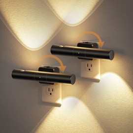JandCase LED Night Light, Modern Night Lights Plug into Wall, Soft White 3000K,0-100LM Adjustable Brightness with Dusk-to-Dawn Sensor, Dimmable Night Lights for Bathroom, Hallway, Bedroom,Stairway