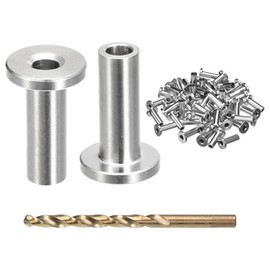 sourcing map 50pcs Stainless Steel Protector Sleeves For1/8" 5/32" or 3/16" Deck Cable Railing, T316 Marine Grade Cable Protector Sleeves for Deck Railing System