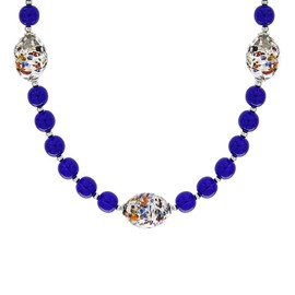 Venetiaurum - Halskette mit Steinen aus originalem Muranoglas und 925er Silber - Schmuck “Made in Italy” zertifiziert