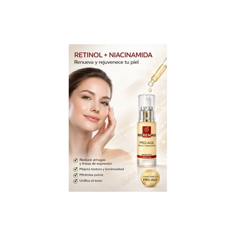 Serum Facial Retinol Niacinamida Antiedad Luminosidad 30ml
