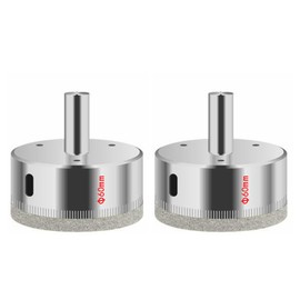 Wexecon 2-3/8 Inch (60mm) Diamond Hole Saw Drill Bit Set for Ceramic Stone Metal Granite Porcelain Tile Glass Drill Bit for Bottles Pots Pack of 2 Pcs(2-3/8" (60mm)-2pcs)