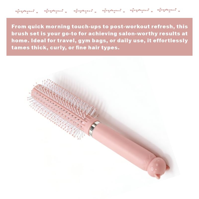 Hair Brush Set for Women, 4-Piece Curl Styling Brush with