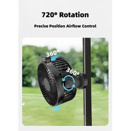 VENSWID 2-Pack Golf Cart Fan with Carrying Case, LED Display, 12000mAh Rechargeable Portable Fan, Magnetic Base, Light & Timer, Suitable for EZGO Club Car Yamaha, Golf Cart Accessories
