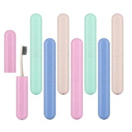 Protector Cepillo de Dientes, Juego de 8 Fundas para Viajeros, Diseño Compacto con Ventilación, Organización para Viajes y Uso Diario, Medidas 20.8 X 3 Cm, Colores Suaves Verde Azul Beige Rosa