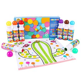 AEGTVA Marcadores de Puntos Lavables, 8 colores marcadores para niños y niños en edad preescolar, marcadores de pintura de bingo para daubers marcadores