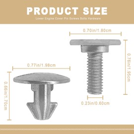 SYudwen Lower Engine Cover Pin Screws Bolts Splash Shield Hardware 90105-TBA-A00 90674-TY2-A01 Compatible with CR-V Accord Acura Civic Radiator Engine Access Cover Pin 8PCS