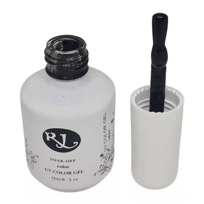 Rj Gel Semipermanente De 3 Pasos Color Negro 15ml