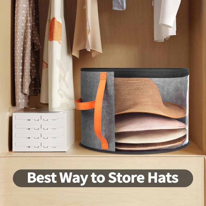 kushon Oversized Clear Hat Storage Box for Women, Cowboy Hat
