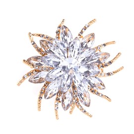 Rhinestone Sunflower Brooch Pin Red Pink Flower Brooch Stylish Crystal Brooch Elegant Clothing Hat Bag Accessories Jewerly for Women, Large, Crystal, crystal