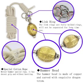 PHYSKOW Meteor Hammer Chinese Kungfu Traditional Martial Arts Soft Equipment (Meteor Hammer - Copper)