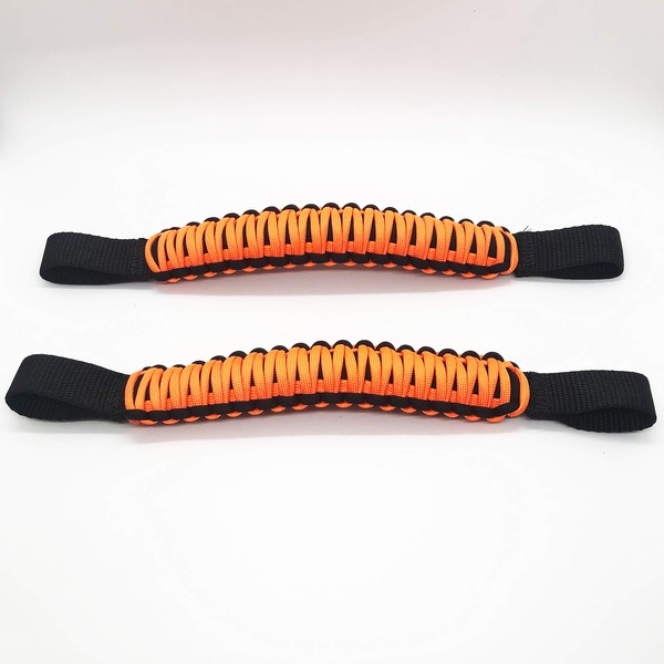 Bartact Paracord Grab Handles Compatible with Jeep Headrest - Black/NEON