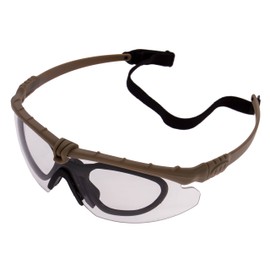 Nuprol Battle Pro Eye Protective Airsoft Glasses; Tan; Lens Insert Type; Clear
