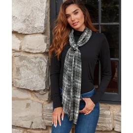 Patricia Nash Scarf Black and White Plaid NWT