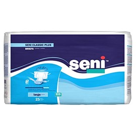 Seni Classic Plus Briefs Large, 25 Count