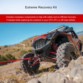 Tusk Heavy Duty UTV/ATV Kinetic Recovery Kit with Nylon Braided Rope (5/8” x 20’) and Shackles (Stage 3, Synthetic)