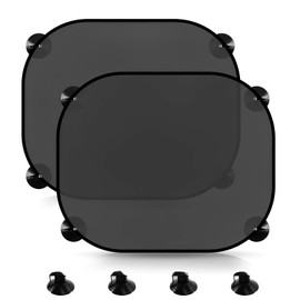 WTZWYFWJ Car Sun Shade Baby with UV Protection, Pack of 2 Sun Visor Children with 4 Suction Cups, Sun Protection Car Baby, Universal Car Sun Visor Side Window, for Children with Cute Motifs (Black)