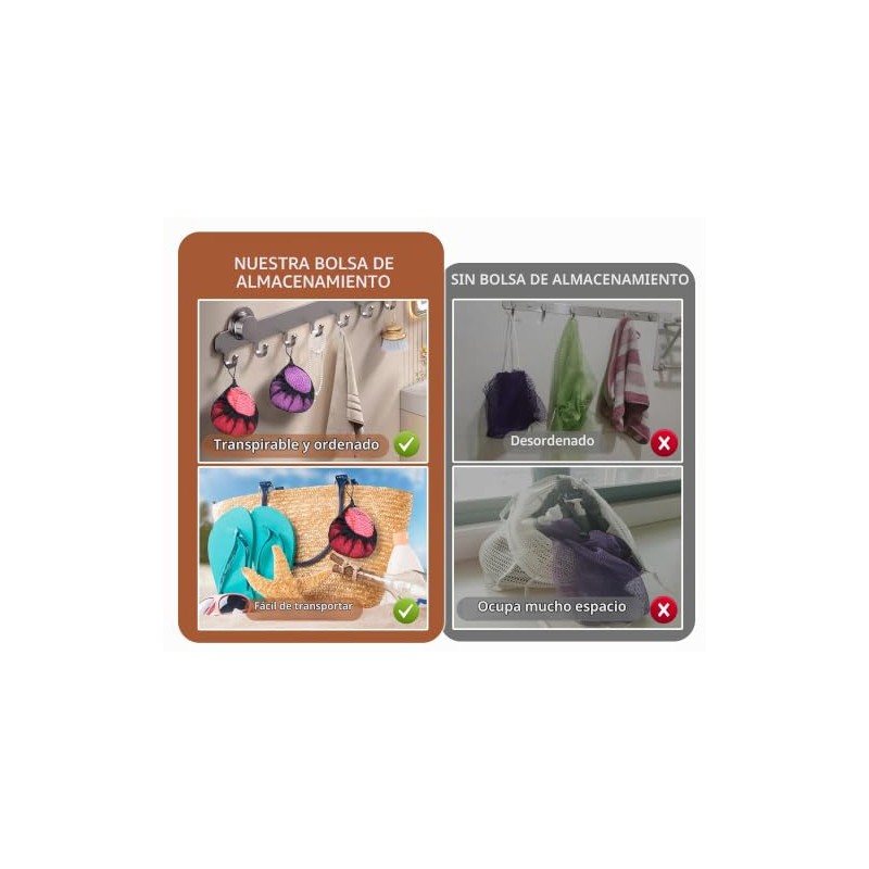 Paquete de 2 esponjas exfoliantes de red africana para baño,