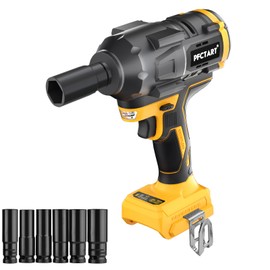 PFCTART Cordless Impact Wrench 1/2, 20V Electric Impact Gun 3300 RPM & Max Torque (1250N.m) 922ft-lbs, Brushless Power Impact Driver with 6 Impact Sockets, Impact Wrench for Tire Lug Nuts