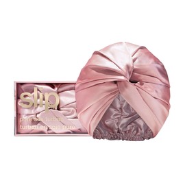 SLIP Pure Silk Turban - Pink | 100% Mulberry Silk, Ultra Soft & Gentle on Hair, Prevents Breakage & Frizz | Stylish Hair Accessory for Nighttime & Travel | Adjustable Fit, Luxurious Comfort