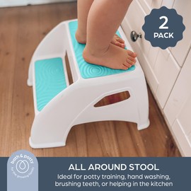 Dreambaby Toddler & Me 2 Step Stool (Aqua, 2 Pack)