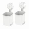LEVERLOC Suction Toothbrush Holder 2 Pack, Drill-free Removable Shower Toothbrush