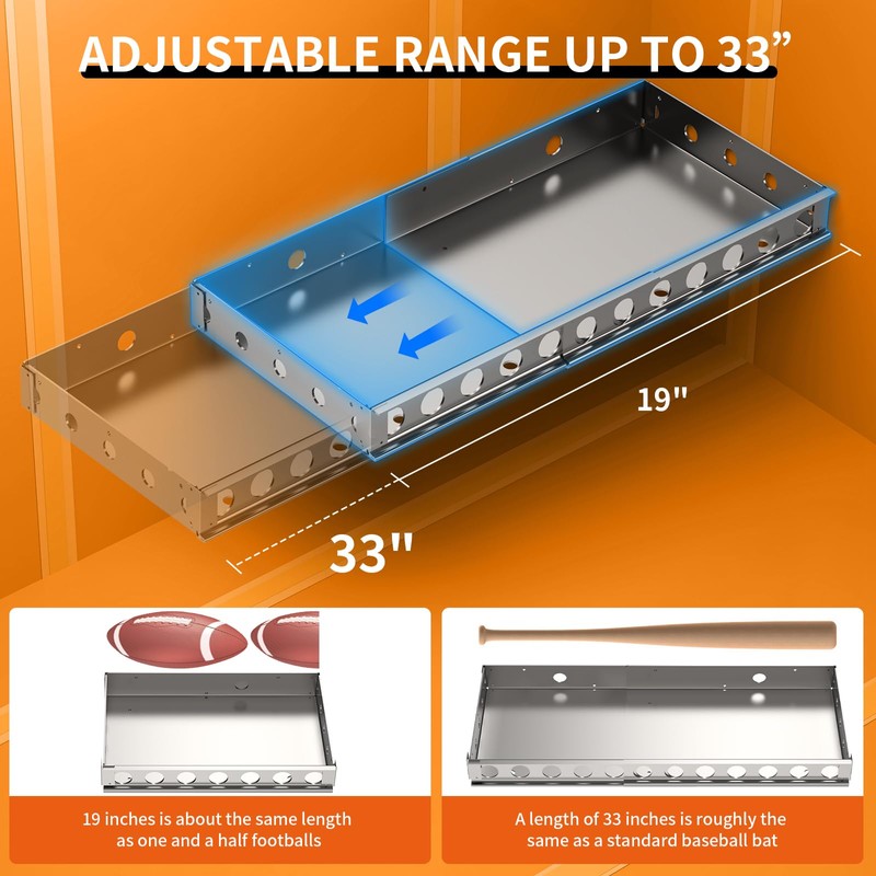 Floating Shower Bench - Adjustable, Pre-Formed Rectangular Shower Bench (3”x14.5”x19”-33”)