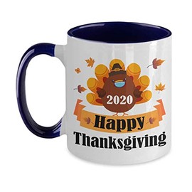 EpicMugs Happy Thanksgiving 2020 Mug Turkey Mug For Thanksgiving Quarantine Mug Tow Tone 11oz Mug