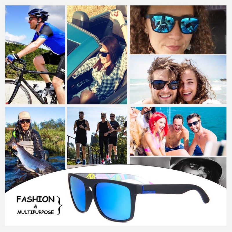 Queshark Polarised Sunglasses for Men Women Luxury Retro Sunglasses Sports