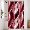Uiiooazy Shower Curtain, Red, Shower Curtain, Abstract Geometric Pattern, Stripes,