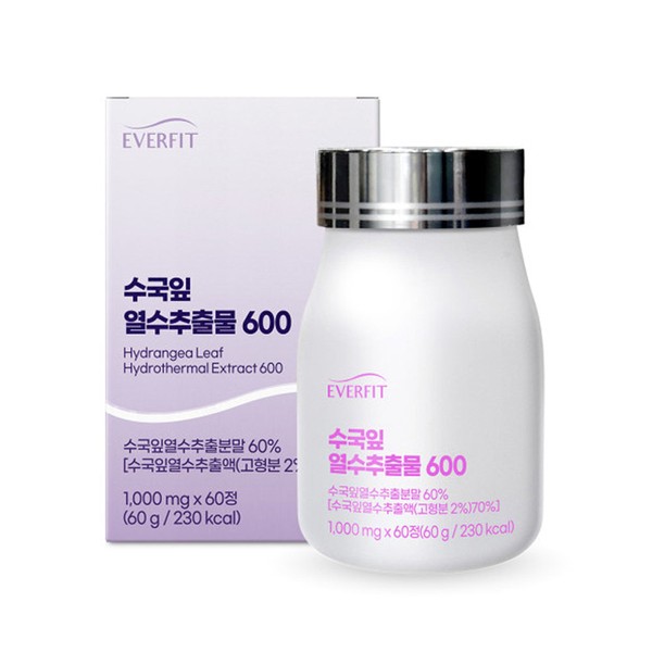 Domestic hydrangea leaf thermal water extract 1000mg x 60 tablets (1 container) / 국내산 수국잎 열수 추출물 1000mg x 60정 1통