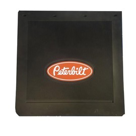 Peterbilt Motors 24" x 24" Heavy Duty 1/4" Thick Rubber Black Semi Truck Mud Flaps-Pair