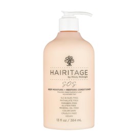 Hairitage Deep Moisture & Restore Deep Conditioner with Safflower Oil for Dry, Thick Hair - Hydrating - for Coily + Curly + Wavy Hair Types - Vegan for Women + Men, 13 fl. oz.