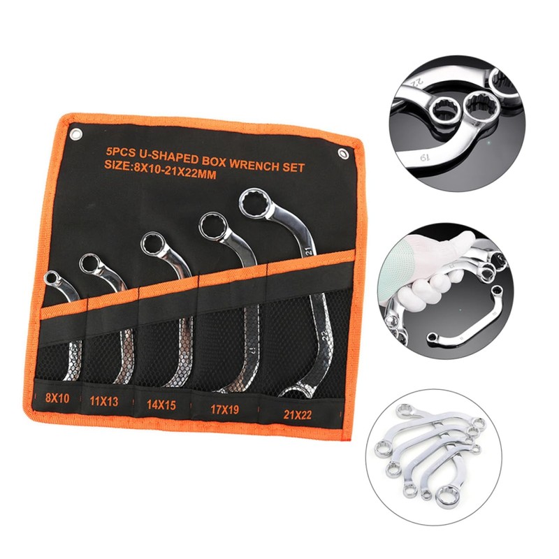 DOITOOL 5pcs Multi-functional Double Wrench Set c Steel Socket Box