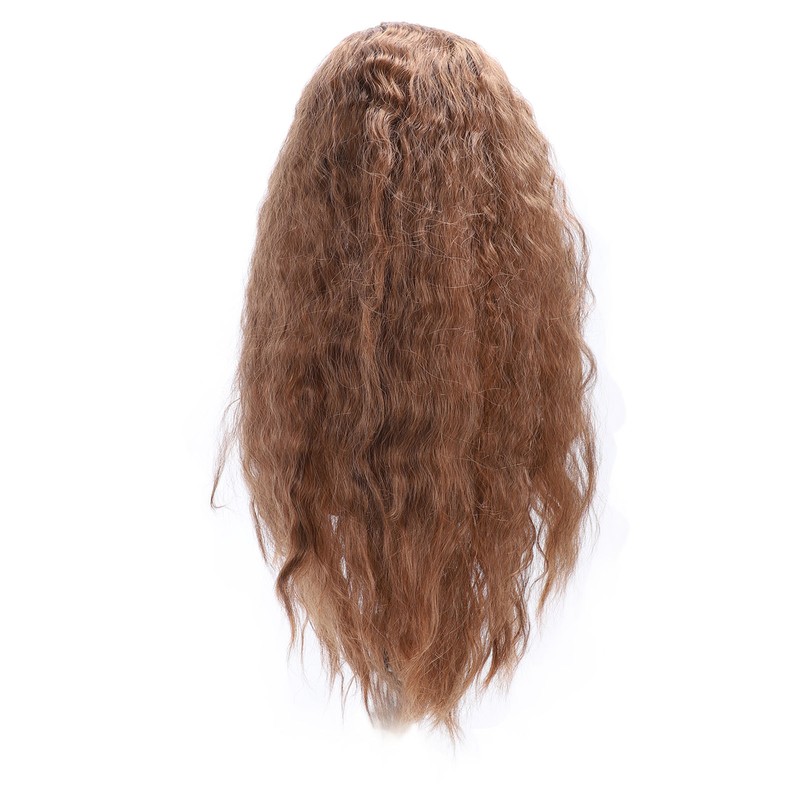 Light Brown Wave Wig Adjustable Charming Breathable Comfortable Fluffy Heat